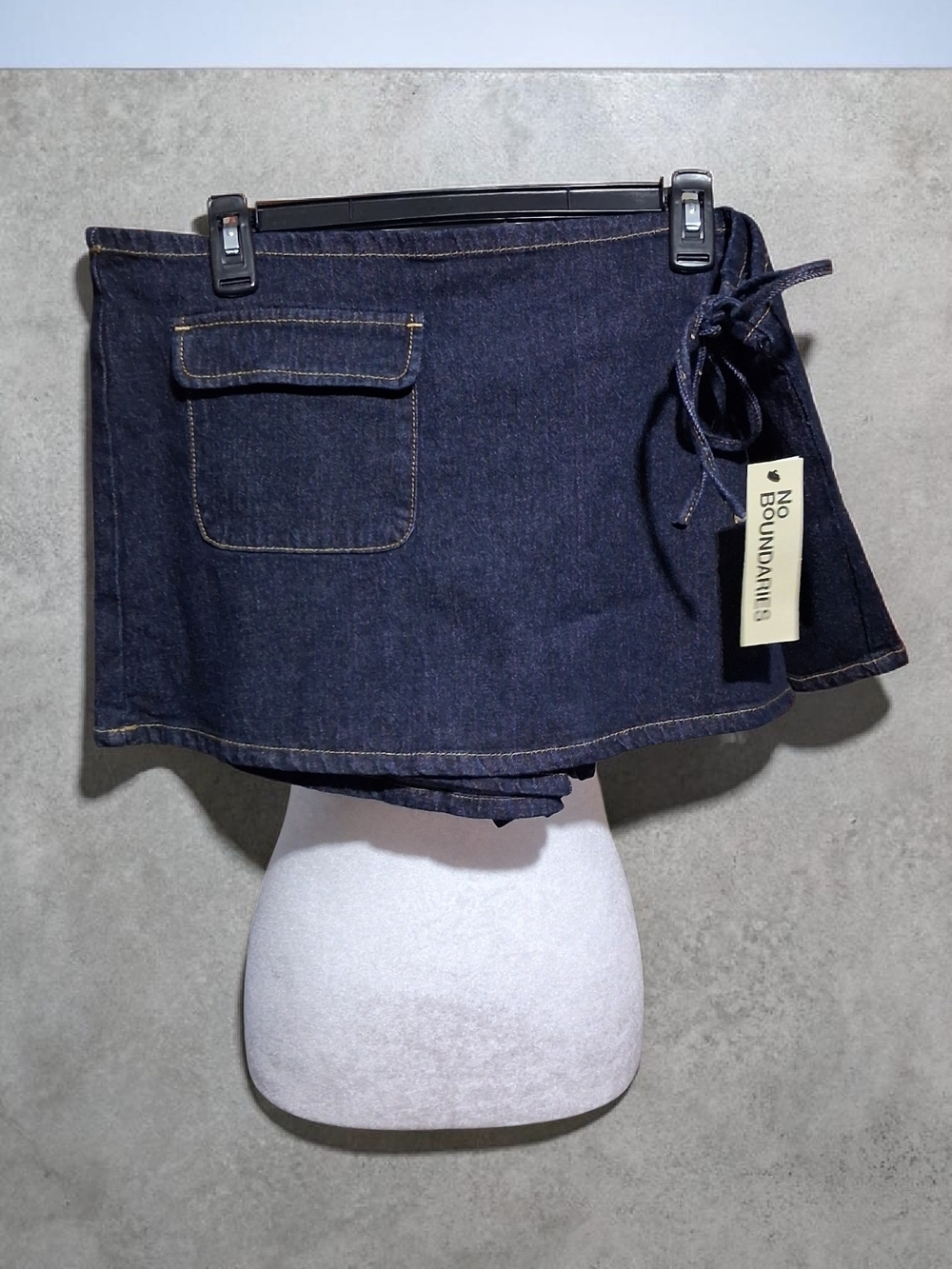 No Boundaries Dark Wash Denim Skort with Side Tie